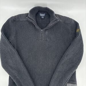 Polo Jeans Sweater Men XL 1/4 Zip Ribbed Ralph Lauren Patch Standard Issue USRL